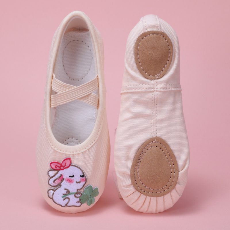 Dječje platnene baletanke za kazališne nastupe, djevojčice, kožna potplata, lagane