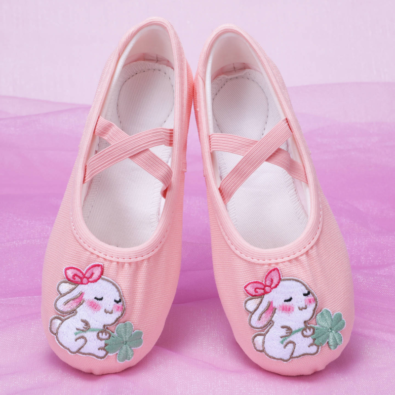 Dječje platnene baletanke za kazališne nastupe, djevojčice, kožna potplata, lagane