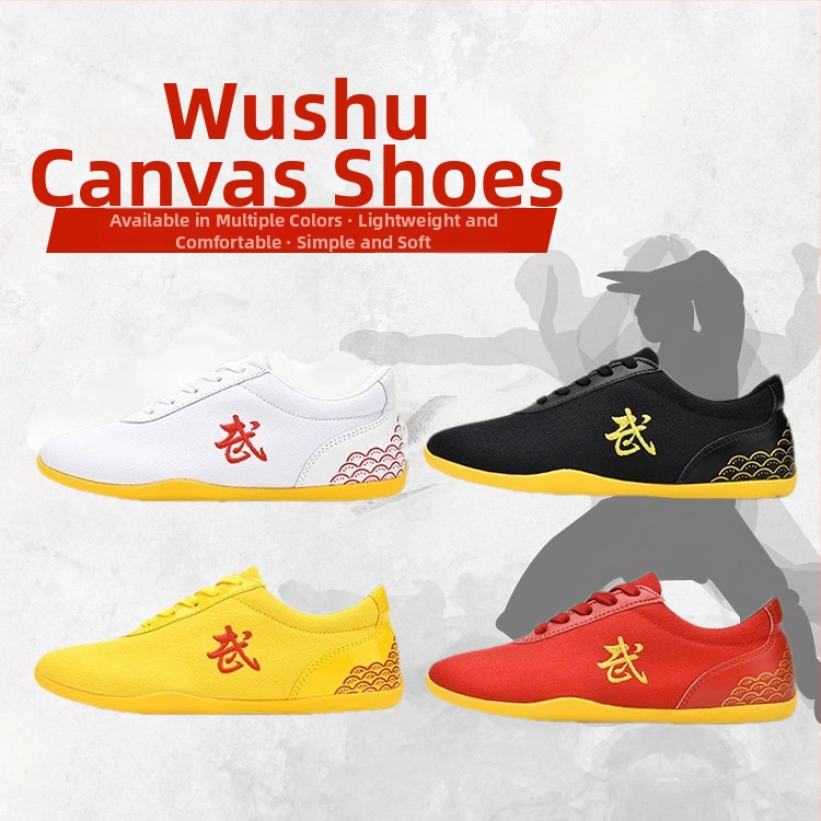 Kovos menų treniruočių bateliai – drobės viršus, žemas kulkšnies aukštis, priekinis raištelių užsegimas, lengva konstrukcija, padas iš jautienos sausgyslės