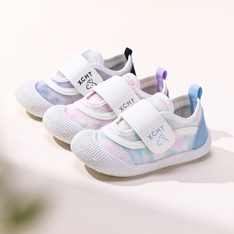 Gyerekek vászoncipő - magas szárú, légáteresztő és csúszásmentes, Velcro-zárás, PVC talp, 1–6 éves korosztálynak