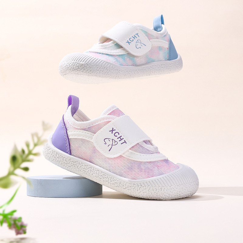 Gyerekek vászoncipő - magas szárú, légáteresztő és csúszásmentes, Velcro-zárás, PVC talp, 1–6 éves korosztálynak