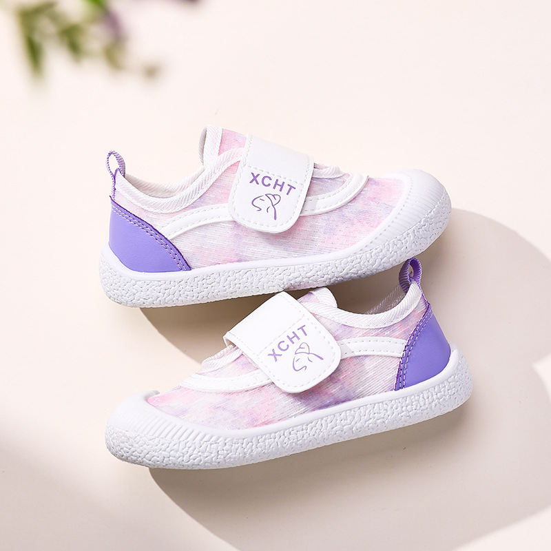 Gyerekek vászoncipő - magas szárú, légáteresztő és csúszásmentes, Velcro-zárás, PVC talp, 1–6 éves korosztálynak