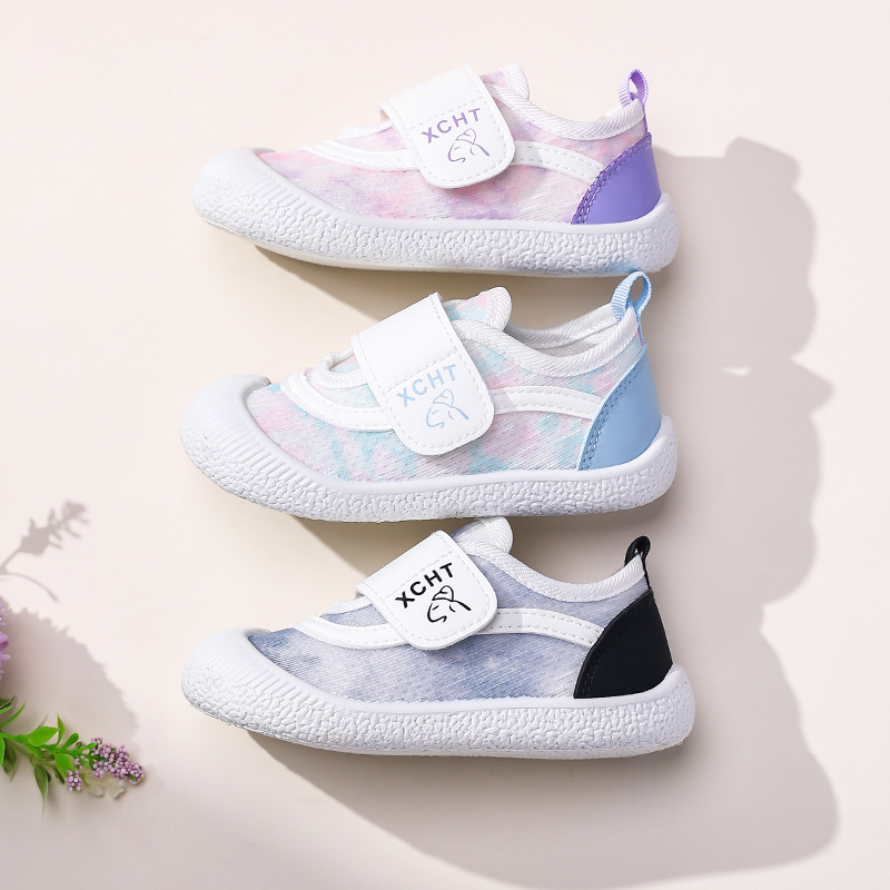 Gyerekek vászoncipő - magas szárú, légáteresztő és csúszásmentes, Velcro-zárás, PVC talp, 1–6 éves korosztálynak