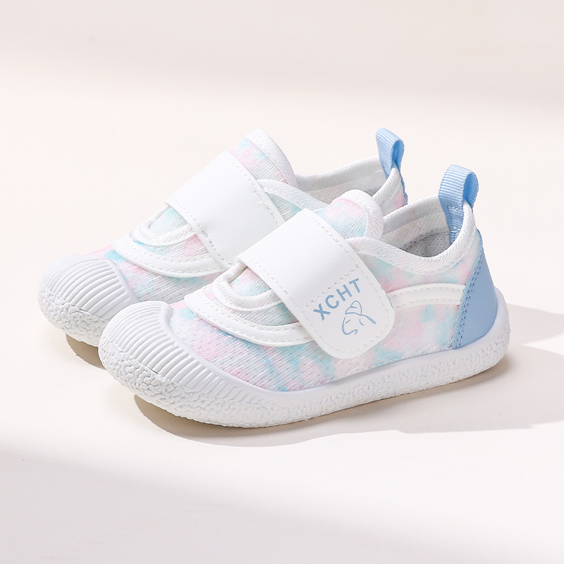 Gyerekek vászoncipő - magas szárú, légáteresztő és csúszásmentes, Velcro-zárás, PVC talp, 1–6 éves korosztálynak