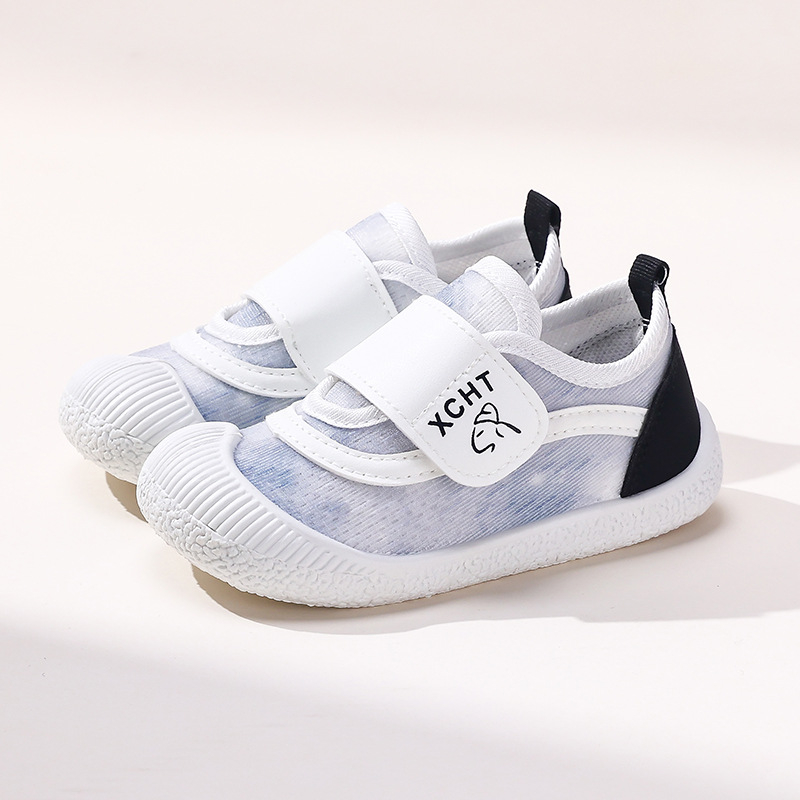 Gyerekek vászoncipő - magas szárú, légáteresztő és csúszásmentes, Velcro-zárás, PVC talp, 1–6 éves korosztálynak