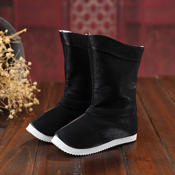 Csillogó textil felsőrészű csizma, nemzeti stílus, fiúknak 3–11 évesek