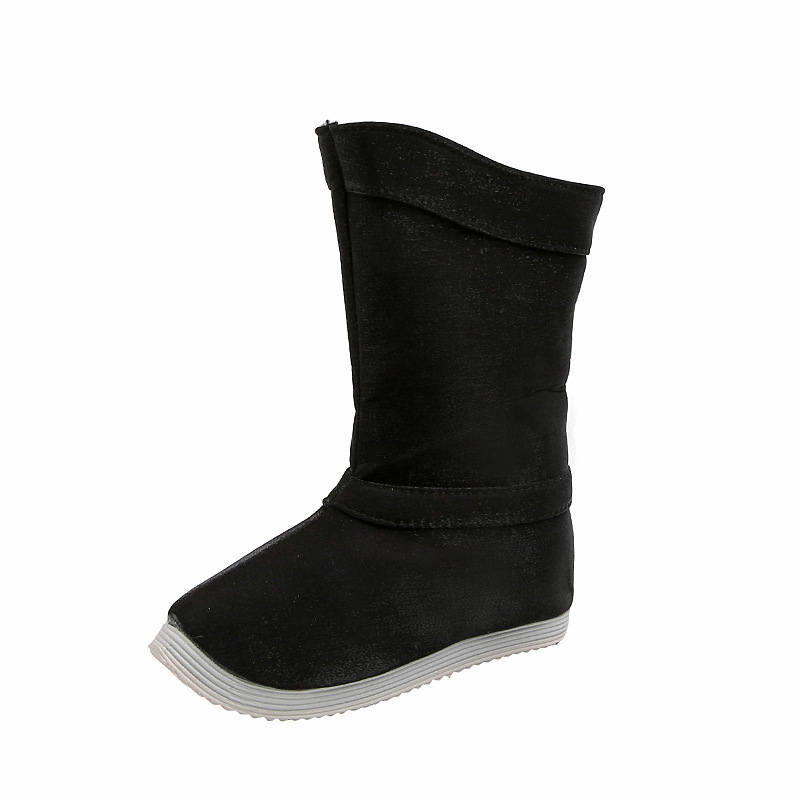 Csillogó textil felsőrészű csizma, nemzeti stílus, fiúknak 3–11 évesek