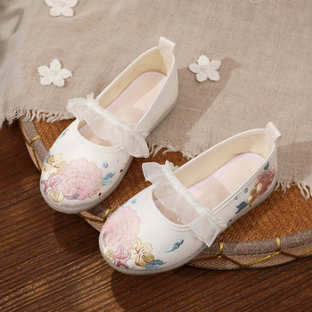 Vaikų Hanfu bateliai, etninio stiliaus, viršus: medvilnė, vidus ir įdėklas: audinys, padukas: veršiena sausgyslė, prekinis ženklas Xuan yu art, amžius 1–12 metų