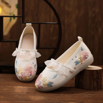 Vaikų Hanfu bateliai, etninio stiliaus, viršus: medvilnė, vidus ir įdėklas: audinys, padukas: veršiena sausgyslė, prekinis ženklas Xuan yu art, amžius 1–12 metų