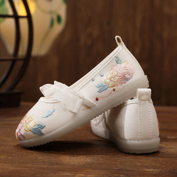 Vaikų Hanfu bateliai, etninio stiliaus, viršus: medvilnė, vidus ir įdėklas: audinys, padukas: veršiena sausgyslė, prekinis ženklas Xuan yu art, amžius 1–12 metų