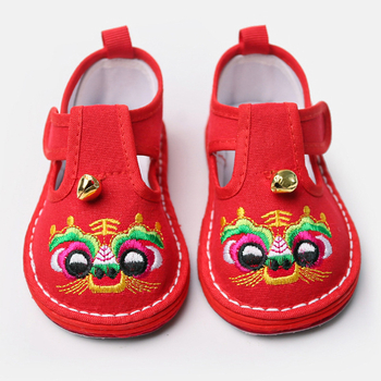 Pantofi de mers pentru copii cu cap de tigru, din pânză, închidere Velcro, pentru 1–3 ani, respirabili, impermeabili, ușori, antialunecare