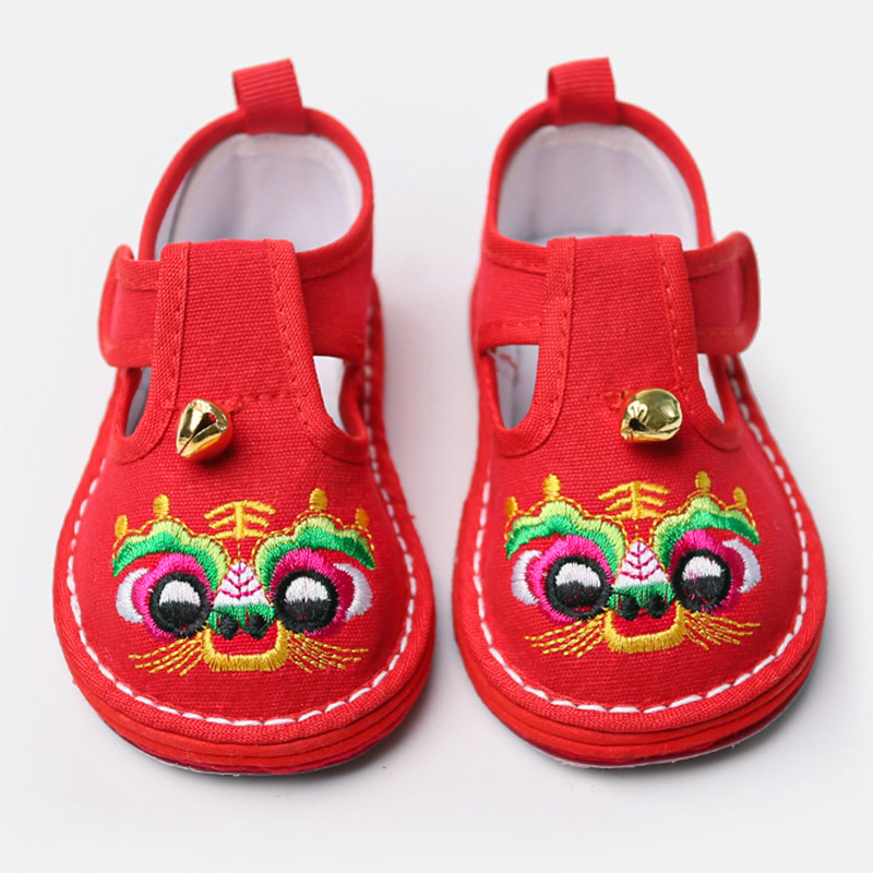 Pantofi de mers pentru copii cu cap de tigru, din pânză, închidere Velcro, pentru 1–3 ani, respirabili, impermeabili, ușori, antialunecare