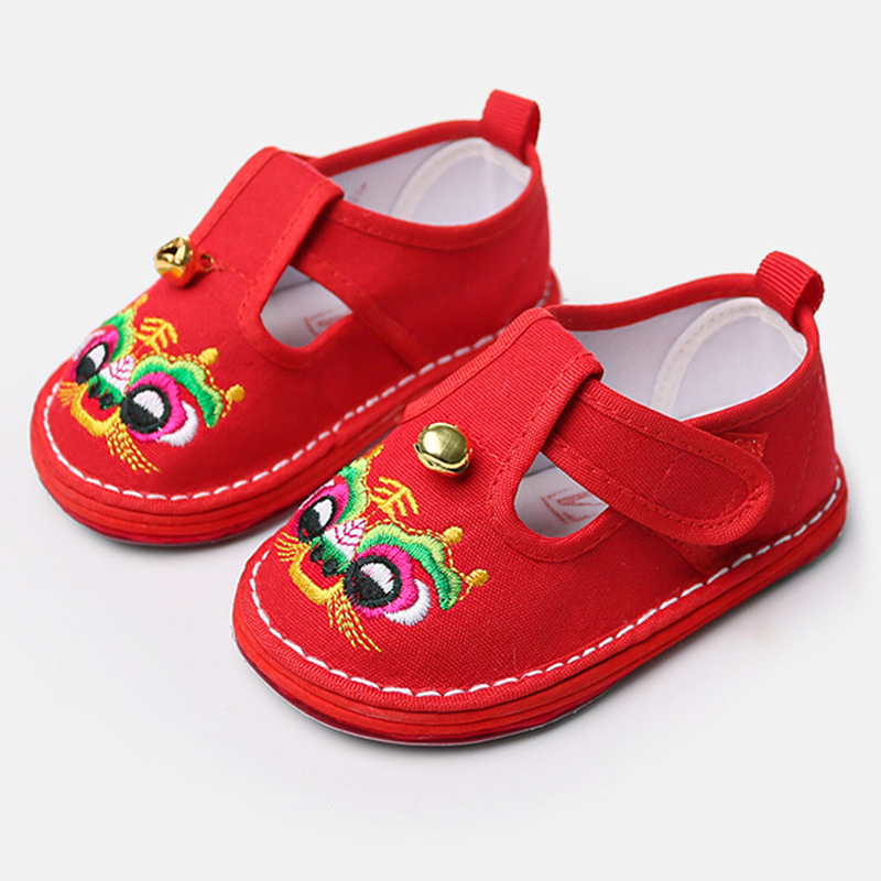 Pantofi de mers pentru copii cu cap de tigru, din pânză, închidere Velcro, pentru 1–3 ani, respirabili, impermeabili, ușori, antialunecare