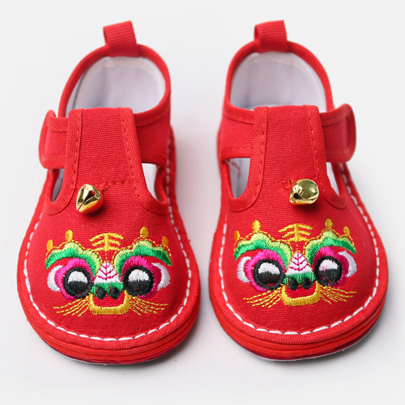 Pantofi de mers pentru copii cu cap de tigru, din pânză, închidere Velcro, pentru 1–3 ani, respirabili, impermeabili, ușori, antialunecare