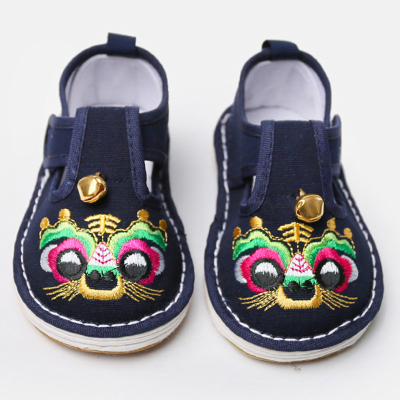 Pantofi de mers pentru copii cu cap de tigru, din pânză, închidere Velcro, pentru 1–3 ani, respirabili, impermeabili, ușori, antialunecare