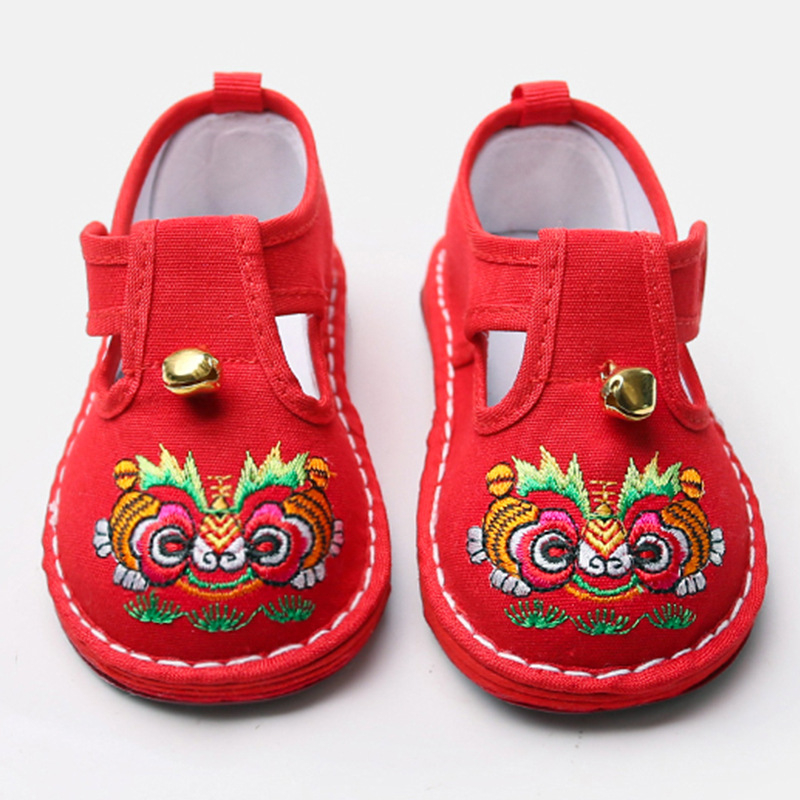 Pantofi de mers pentru copii cu cap de tigru, din pânză, închidere Velcro, pentru 1–3 ani, respirabili, impermeabili, ușori, antialunecare