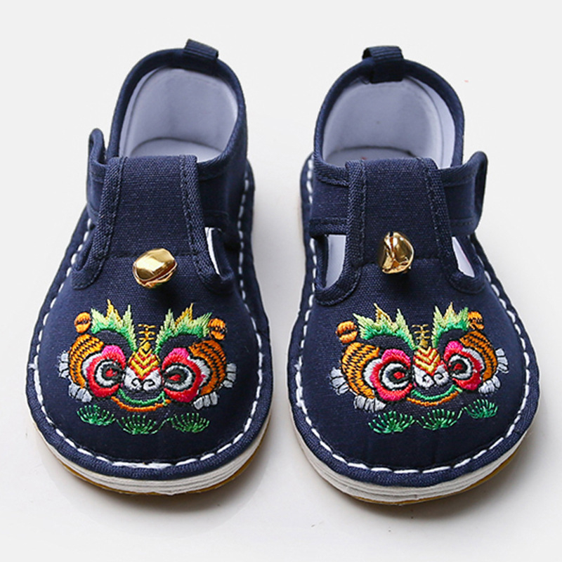 Pantofi de mers pentru copii cu cap de tigru, din pânză, închidere Velcro, pentru 1–3 ani, respirabili, impermeabili, ușori, antialunecare