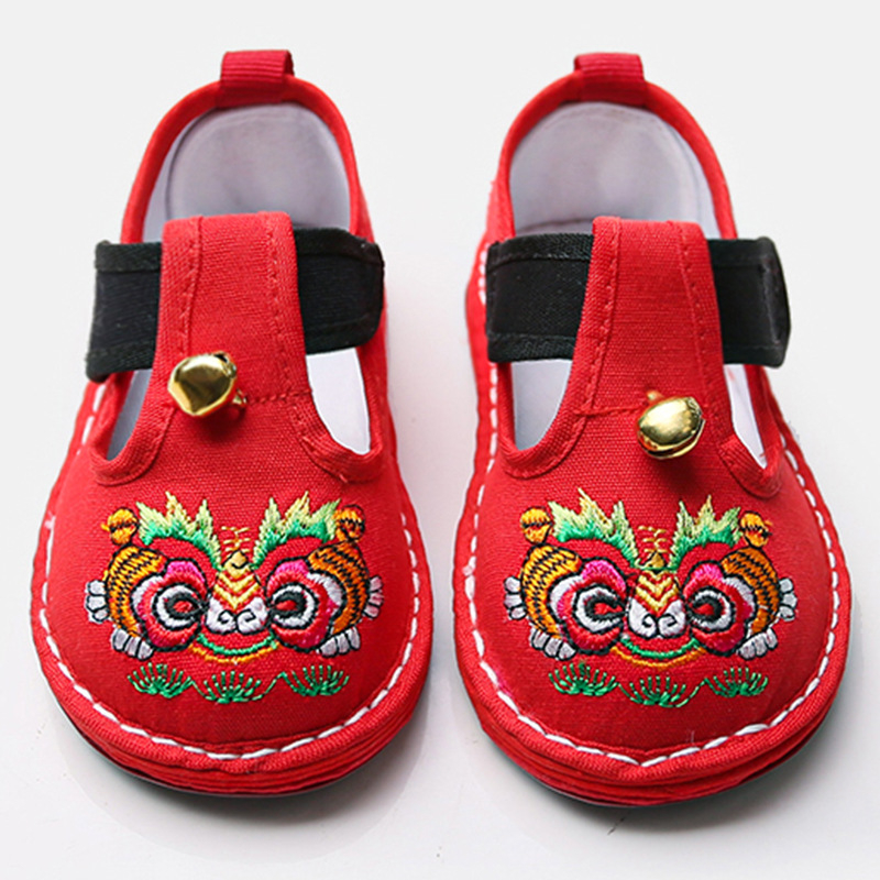 Pantofi de mers pentru copii cu cap de tigru, din pânză, închidere Velcro, pentru 1–3 ani, respirabili, impermeabili, ușori, antialunecare