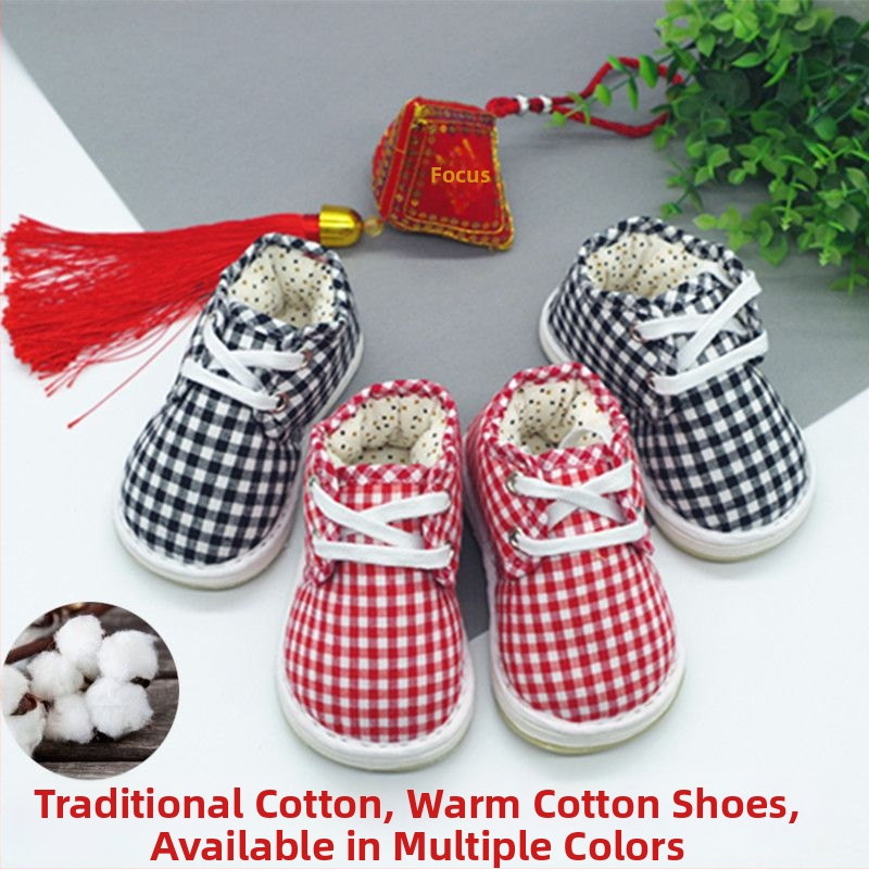 Kūdikių bateliai su tigro galva – iš medvilnės, daugiasluoksė, šilti ir prakaito sugeriantys, tekstilinė padas, 1–3 metų amžiaus, Kinijos stilius, 2024 m. ruduo