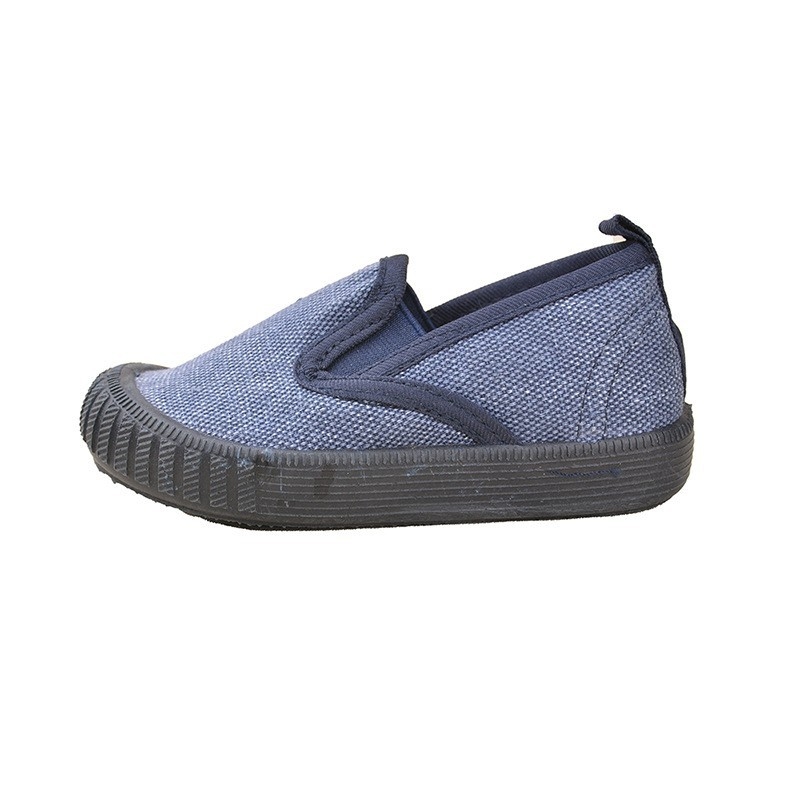 Pantofi pentru copii din pânză, slip-on, cu dungi, talpă PVC, branț EVA, unisex, primăvară-toamnă, vârsta 4–12 ani.