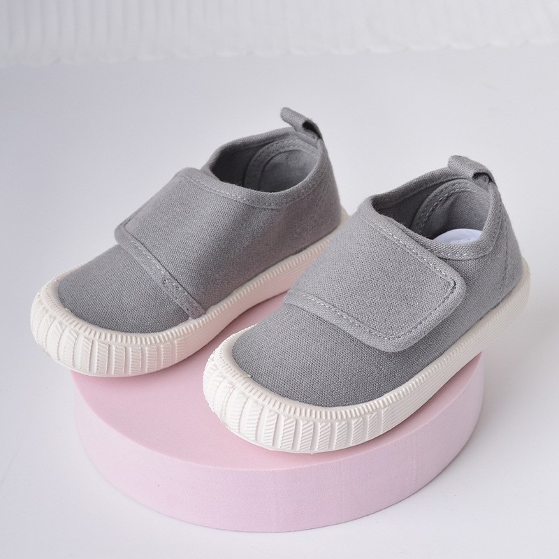 Pantofi pentru copii din pânză, slip-on, cu dungi, talpă PVC, branț EVA, unisex, primăvară-toamnă, vârsta 4–12 ani.