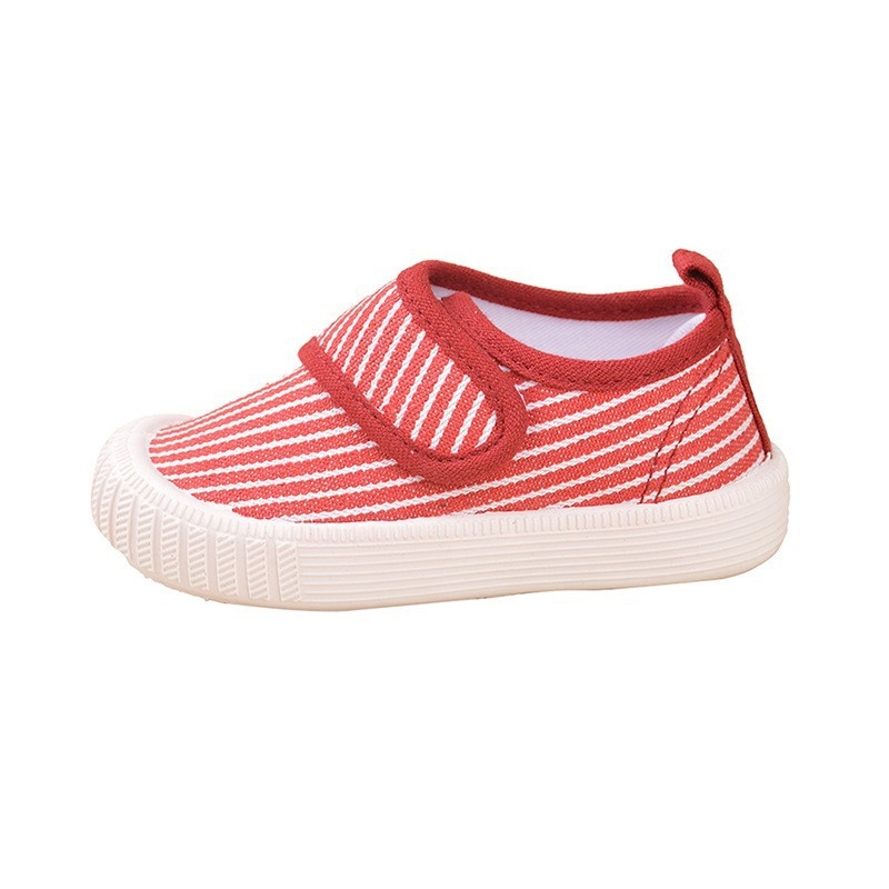 Pantofi pentru copii din pânză, slip-on, cu dungi, talpă PVC, branț EVA, unisex, primăvară-toamnă, vârsta 4–12 ani.