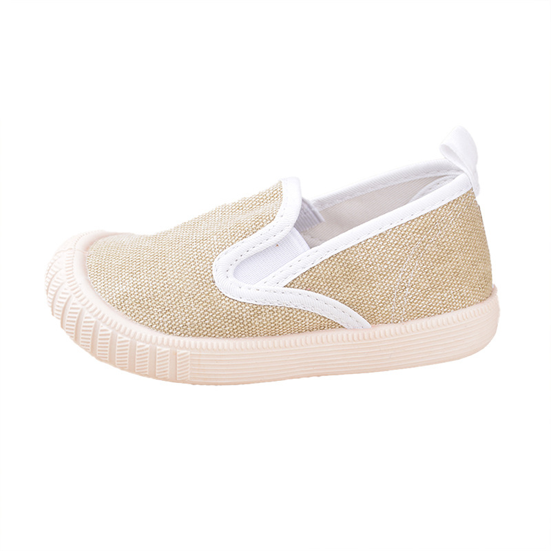 Pantofi pentru copii din pânză, slip-on, cu dungi, talpă PVC, branț EVA, unisex, primăvară-toamnă, vârsta 4–12 ani.