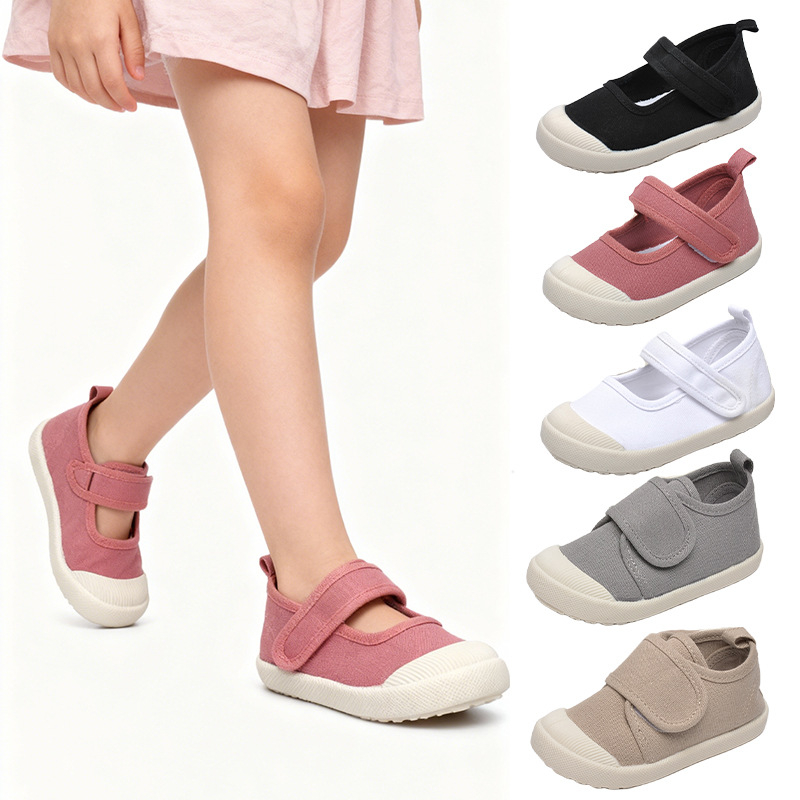 Detské plátené tenisky s Velcro - uzavretá špička, nízky strih, plátenný vrch, TPR podrážka