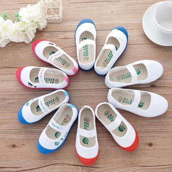 Pantofi din pânză pentru copii - Părtea superioară din bumbac, talpa din cauciuc, broderie, model cu desene animate, vârsta 4–6 ani