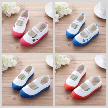 Pantofi din pânză pentru copii - Părtea superioară din bumbac, talpa din cauciuc, broderie, model cu desene animate, vârsta 4–6 ani