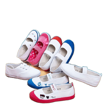 Pantofi din pânză pentru copii - Părtea superioară din bumbac, talpa din cauciuc, broderie, model cu desene animate, vârsta 4–6 ani