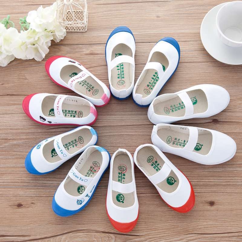 Pantofi din pânză pentru copii - Părtea superioară din bumbac, talpa din cauciuc, broderie, model cu desene animate, vârsta 4–6 ani