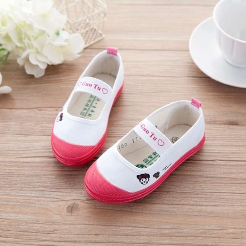 Pantofi din pânză pentru copii - Părtea superioară din bumbac, talpa din cauciuc, broderie, model cu desene animate, vârsta 4–6 ani