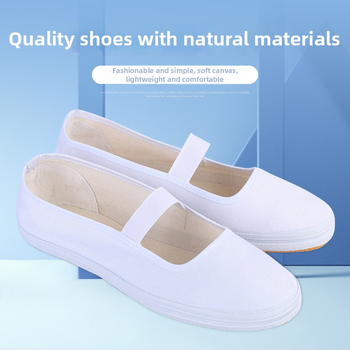 Tai Chi kanvasiniai vidaus fitneso bateliai, kvėpuojantys, su elastine užsegimo juosta, vidutinio aukščio viršus, kulno aukštis 3-5 cm