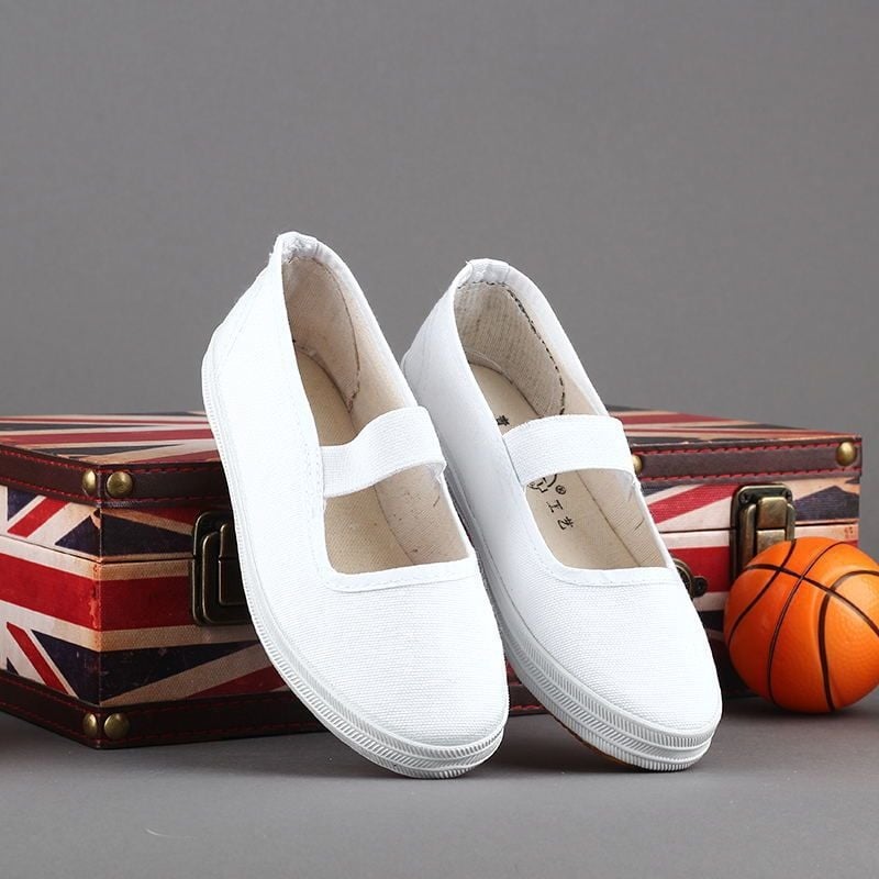 Tai Chi платнени обувки за вътрешни тренировки, дишащи, със ластична закопчалка, средна височина и ток 3-5 см