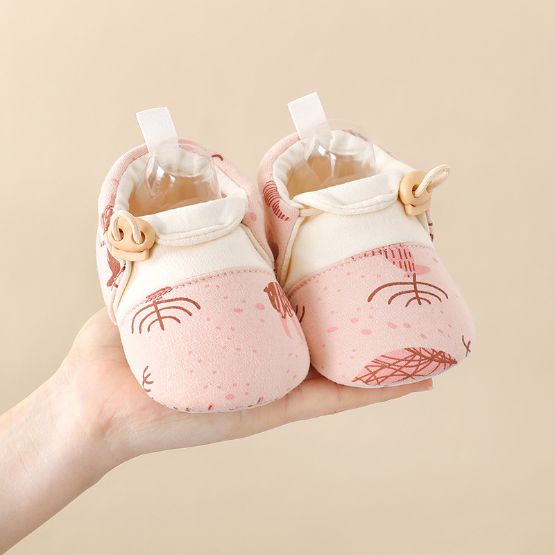 Pantofi bebeluși pentru mers, unisex, partea superioară din bumbac, talpă PVC, respirabili, închidere cu bandă elastică