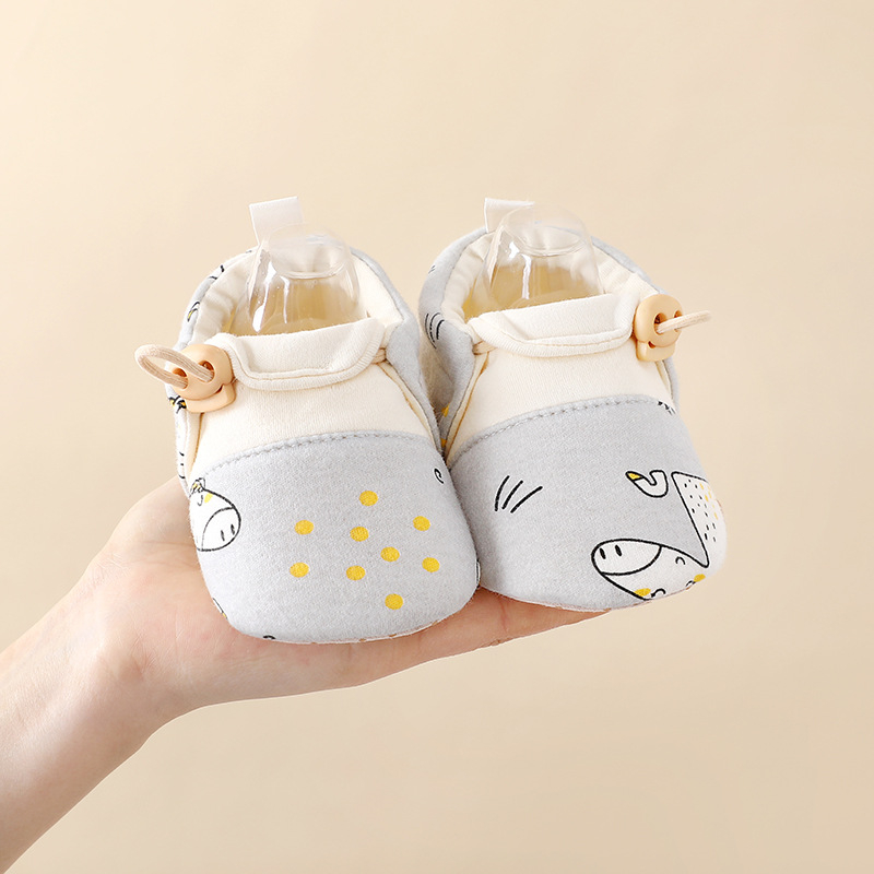 Pantofi bebeluși pentru mers, unisex, partea superioară din bumbac, talpă PVC, respirabili, închidere cu bandă elastică