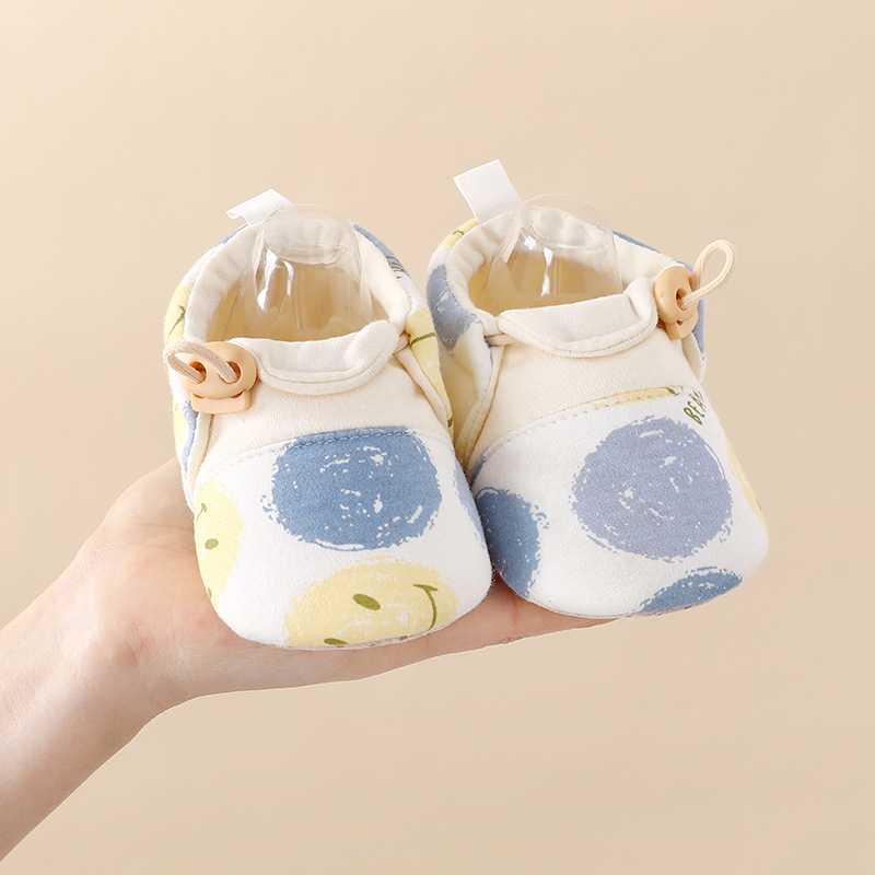 Pantofi bebeluși pentru mers, unisex, partea superioară din bumbac, talpă PVC, respirabili, închidere cu bandă elastică