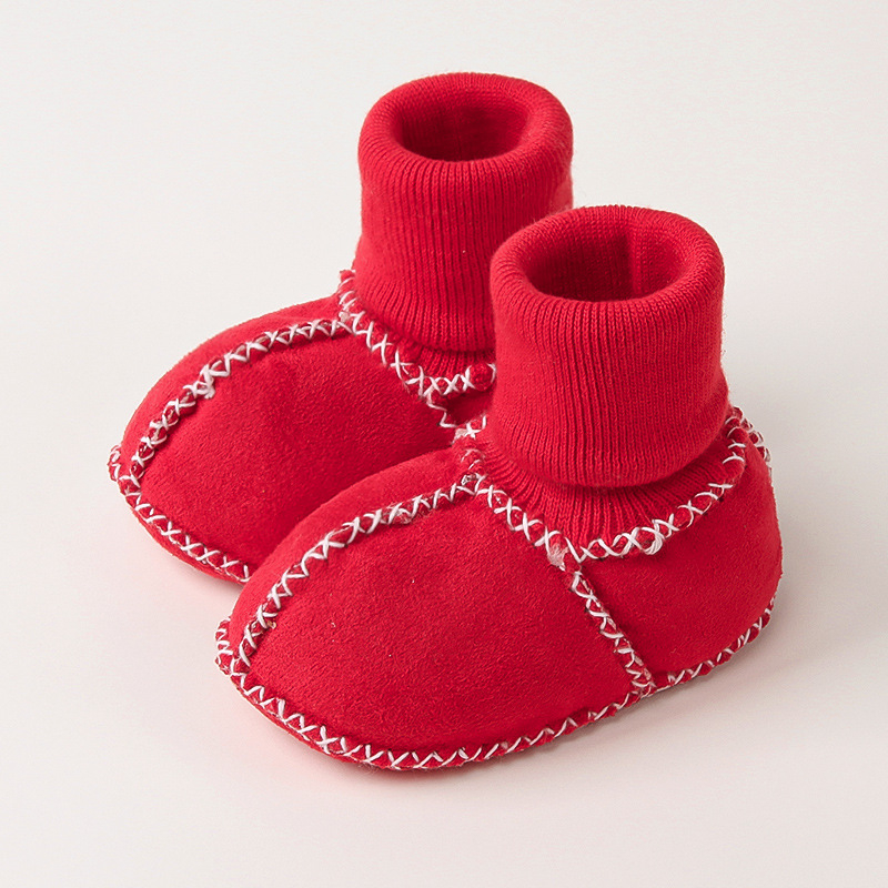 Pantofi pentru copii mici – partea superioară din suede, căptușeală groasă, talpă anti-derapantă, guler înalt, potriviți pentru toamnă și iarnă (12–48 luni).