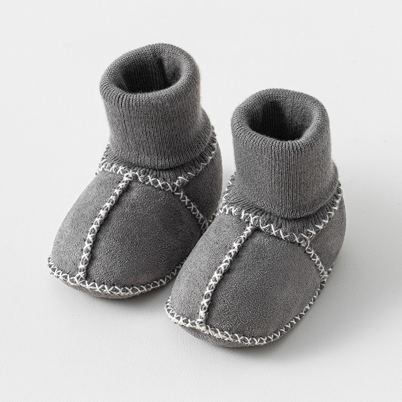 Jesen-zimske debeli topli papuče za hodanje za djecu 0–3 godine, s čarapama, unisex