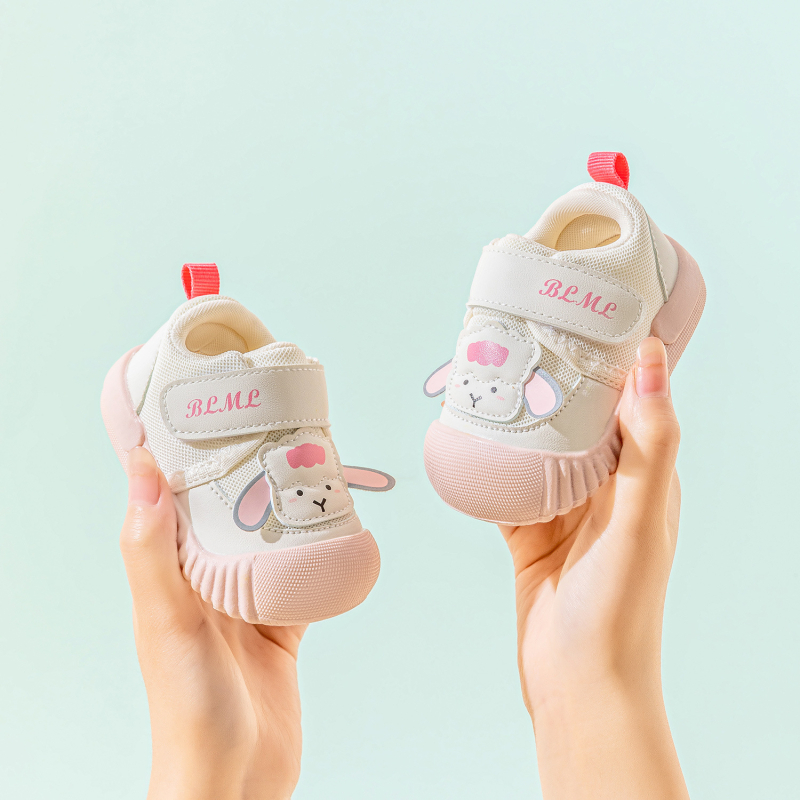 Pantofi de mers pentru bebeluși cu talpă moale, partea superioară din plasă respirantă, închidere Velcro, pentru 12–36 și 24–48 luni