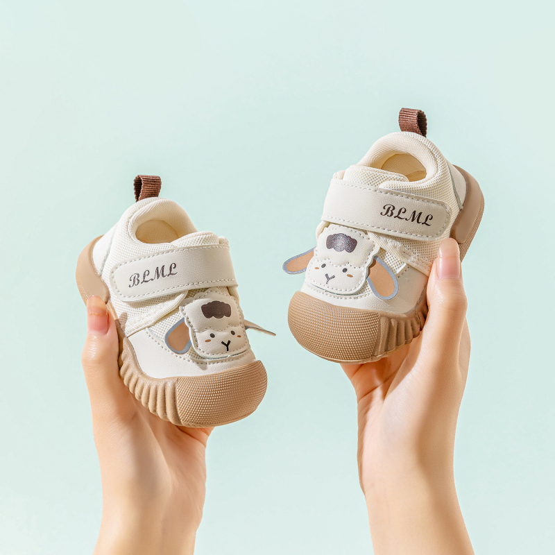 Pantofi de mers pentru bebeluși cu talpă moale, partea superioară din plasă respirantă, închidere Velcro, pentru 12–36 și 24–48 luni
