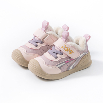 Pantofi bebeluși unisex, iarnă, cu căptușeală Velour, partea superioară din piele sintetică, închidere Velcro, talpă din cauciuc, Anti-Kick