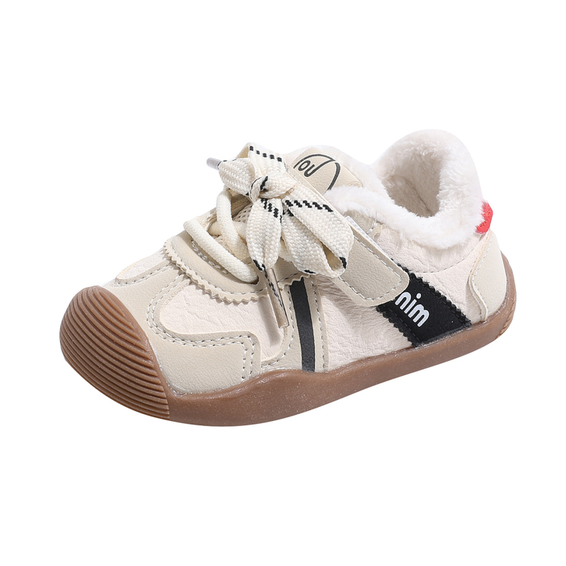 Pantofi de iarnă pentru copii – unisex, partea superioară din piele microfibră, căptuțiți cu fleece, închidere Velcro