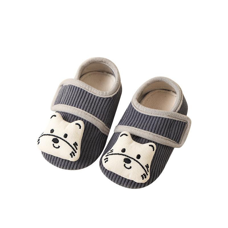 Pantofi interior pentru bebeluși, antiderapant, talpă groasă și moale, Jacquard poliester, pentru 1–3 ani