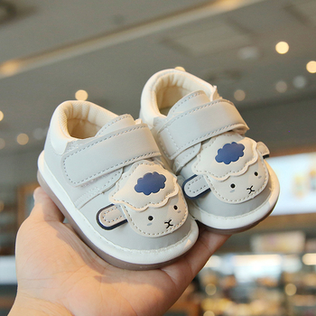 Pantofi de mers pentru sugari unisex, închidere Velcro, piele sintetică, model cartoon, pentru 6–36 de luni