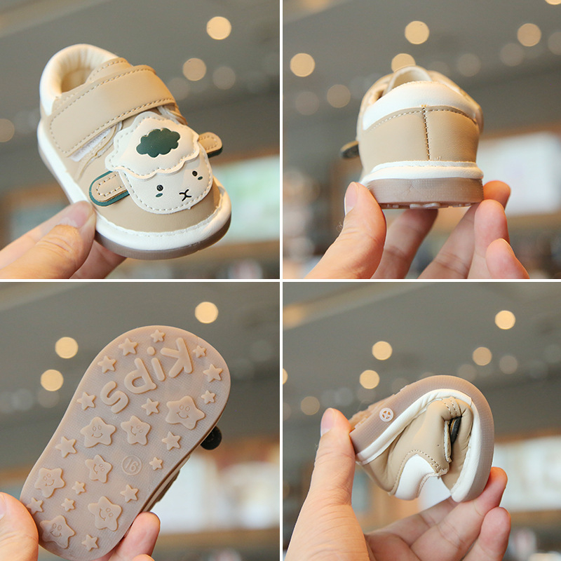 Pantofi de mers pentru sugari unisex, închidere Velcro, piele sintetică, model cartoon, pentru 6–36 de luni