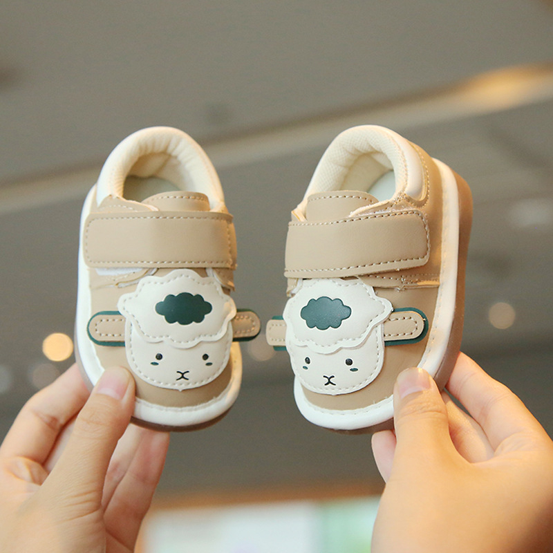 Pantofi de mers pentru sugari unisex, închidere Velcro, piele sintetică, model cartoon, pentru 6–36 de luni