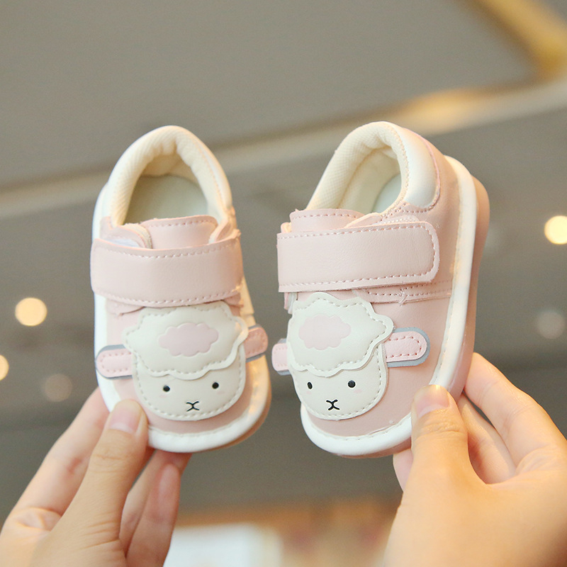 Pantofi de mers pentru sugari unisex, închidere Velcro, piele sintetică, model cartoon, pentru 6–36 de luni