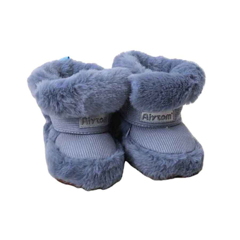 Pantofi de iarnă din bumbac pentru bebeluși, căptuți cu fleece, închidere Velcro, înălțime peste gleznă, talpă din plastic